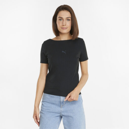 PUMA T-SHIRT RIBBED SLIM TEE