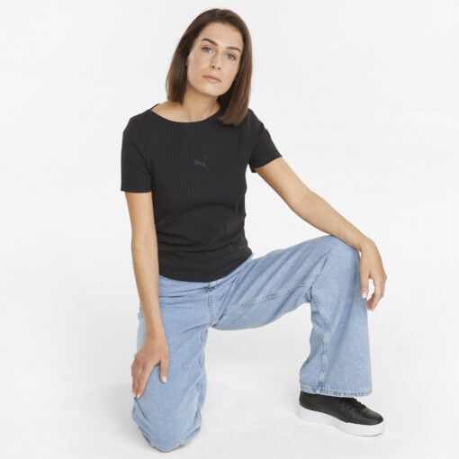 PUMA T-SHIRT RIBBED SLIM TEE