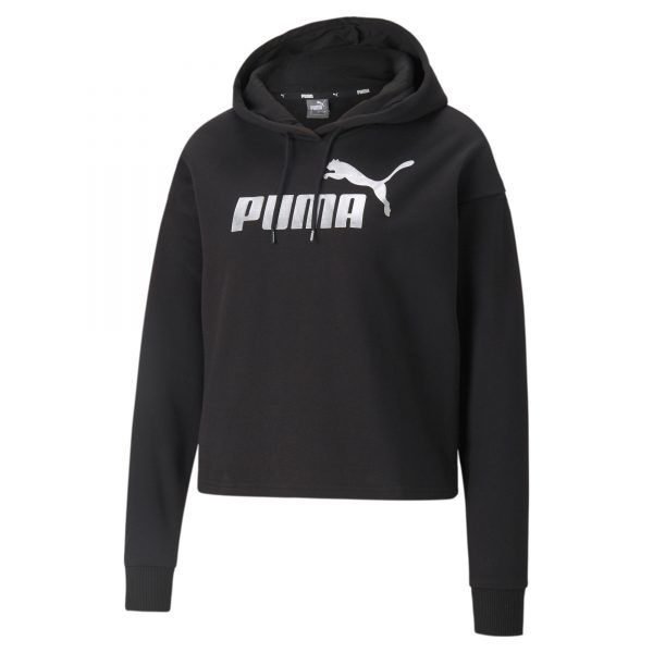 PUMA ESSENTIALS CROPPED METALLIC WOMENS HOODIE