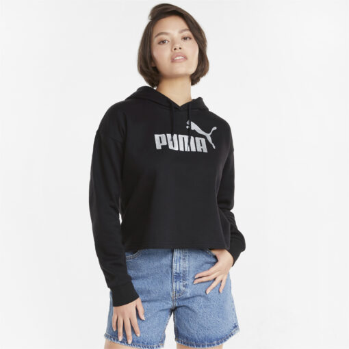 PUMA ESSENTIALS CROPPED METALLIC WOMENS HOODIE