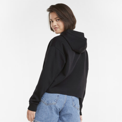 PUMA ESSENTIALS CROPPED METALLIC WOMENS HOODIE