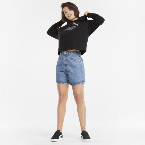 PUMA ESSENTIALS CROPPED METALLIC WOMENS HOODIE